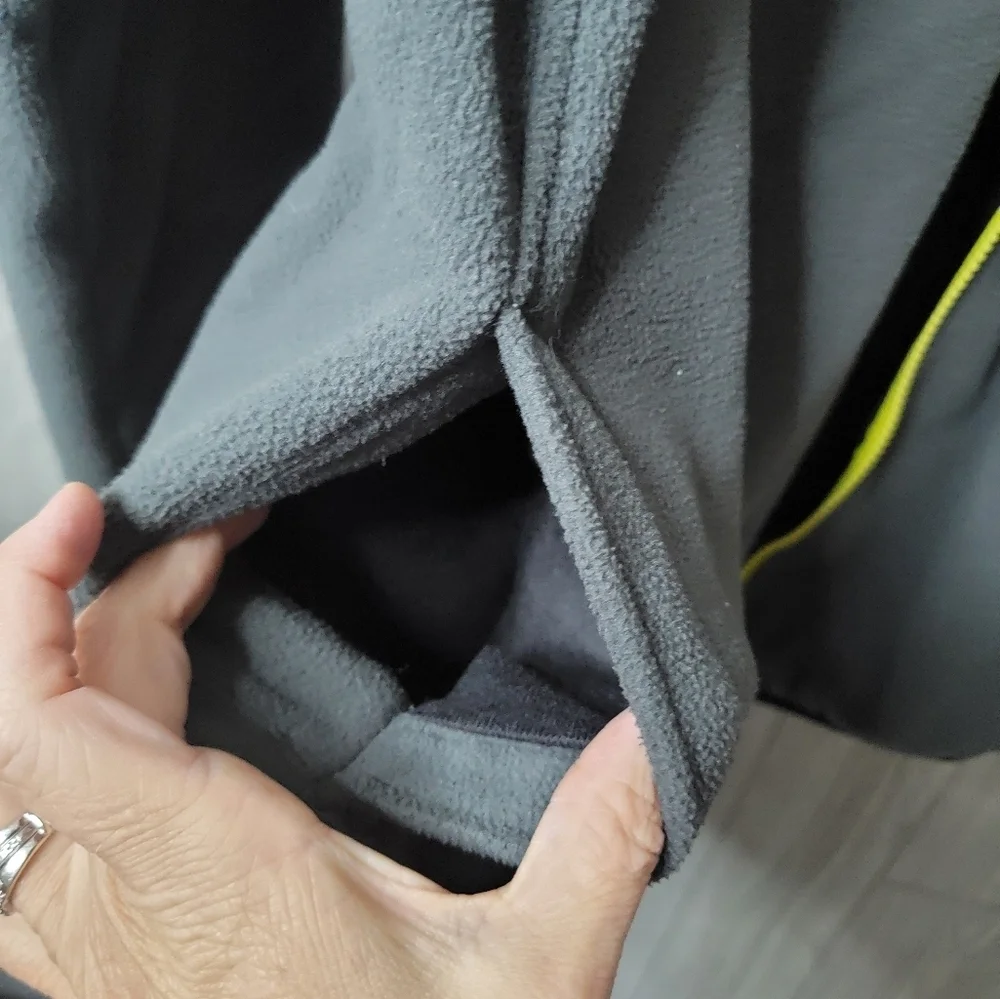 The North Face Boy Gray Fleece Jacket with Yellow Accents
